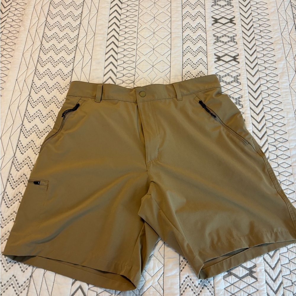 Columbia Tan Athletic Shorts Water-Resistant Quick-Dry